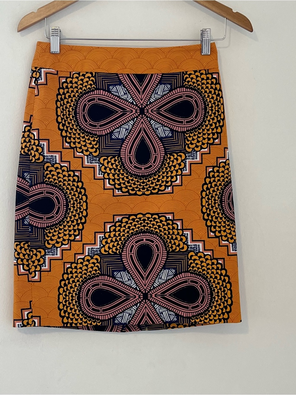 Maeve - Anthropologie Edgy Bohemain Statement Orange Geometric Pencil Skirt
